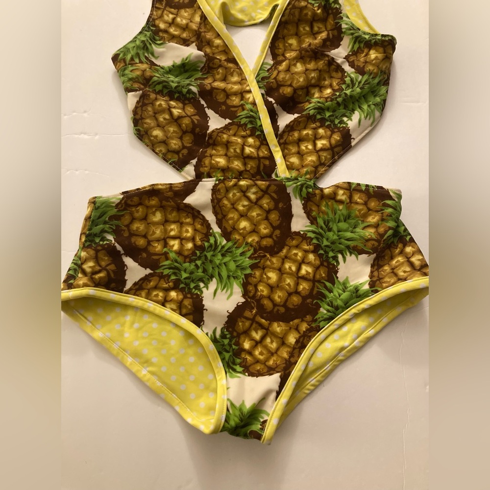 Yellow Pineapple And Polka Dots Pattern Print 2 I… - image 3